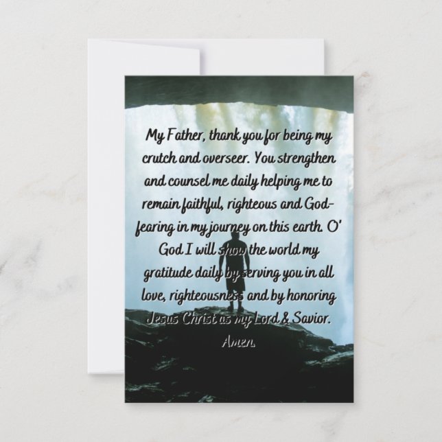 Una tarjeta de felicitación plana de oración (Anverso)