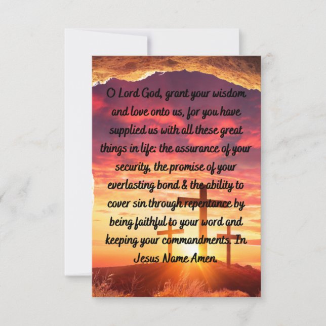Una tarjeta de felicitación plana de oración de ag (Anverso)