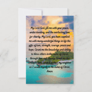 Una tarjeta de felicitación plana de oración por a