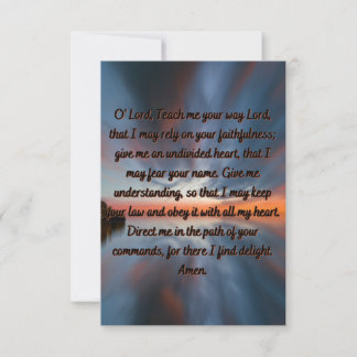 Una tarjeta de felicitación plana de oración por l