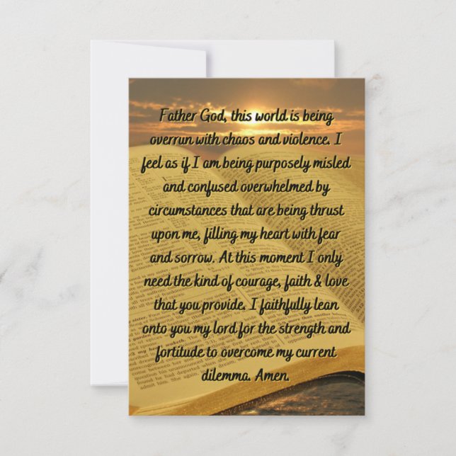 Una tarjeta de felicitación plana de oración por l (Anverso)
