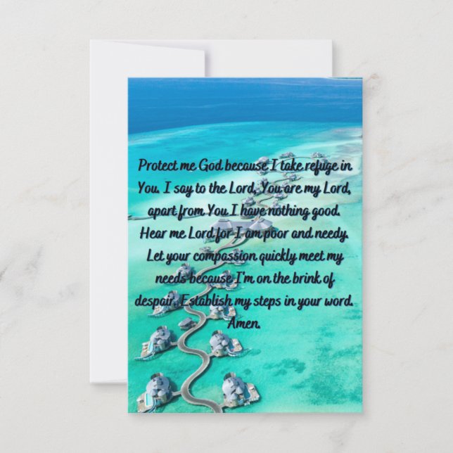 Una tarjeta de felicitación plana para la protecci (Anverso)