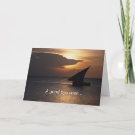 Una tarjeta de felicitación plegada de Adiós