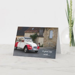 Una tarjeta de felicitación plegada de Adiós