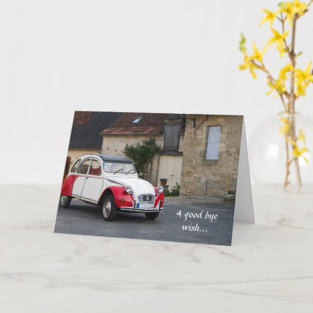 Una tarjeta de felicitación plegada de Adiós