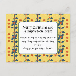 una tarjeta de feliz año nuevo amarilla v6/6