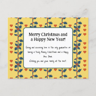 una tarjeta de feliz año nuevo amarilla v6/6