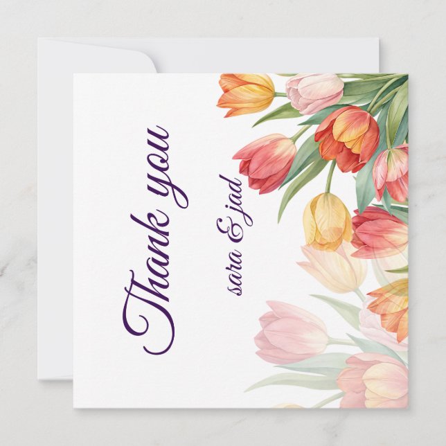 Una tarjeta de flores de agradecimiento (Anverso)