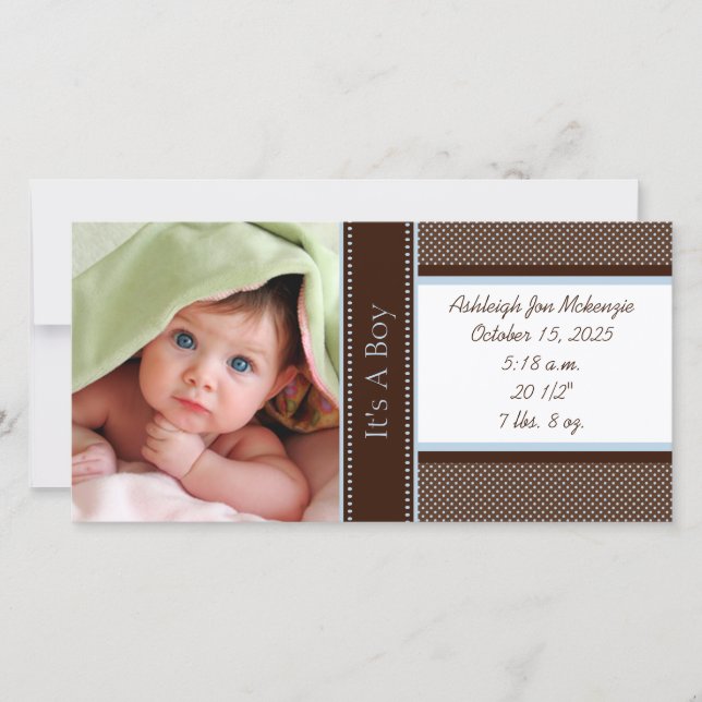 Una tarjeta de foto para niños muestra puntos azul (Anverso)