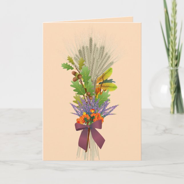 UNA TARJETA DE GRACIAS DE BOUQUET DE CAÍDA (Anverso)