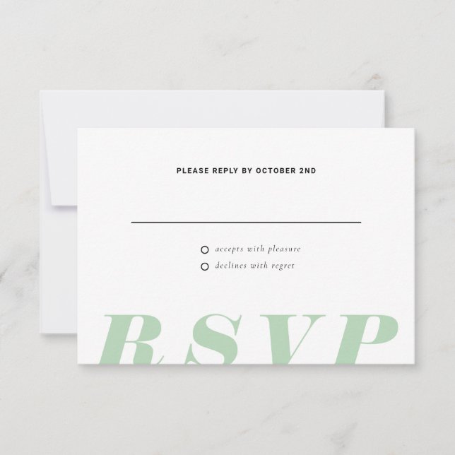 Una tarjeta de inserción de RSVP de una cita simpl (Anverso)