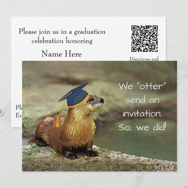 Una Tarjeta de Invitación a la Fiesta de Graduació (Anverso / Reverso)