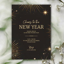Una tarjeta de invitación festiva de año nuevo