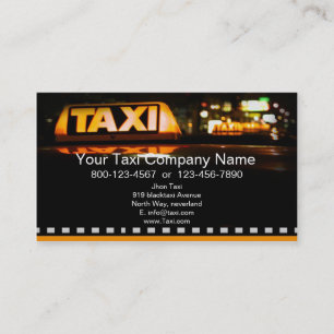 Una tarjeta de la empresa de servicios del taxi