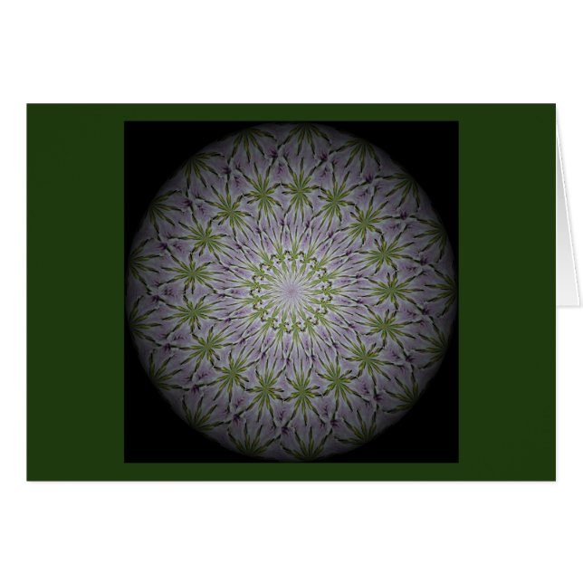 una tarjeta de mandala floral para centrar (Anverso (Horizontal))