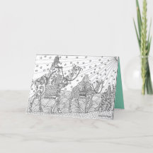 Una tarjeta de Navidad a colorear para sus amigos