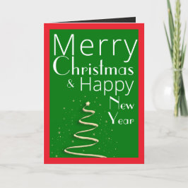 Una tarjeta de navidad con una sola foto de color