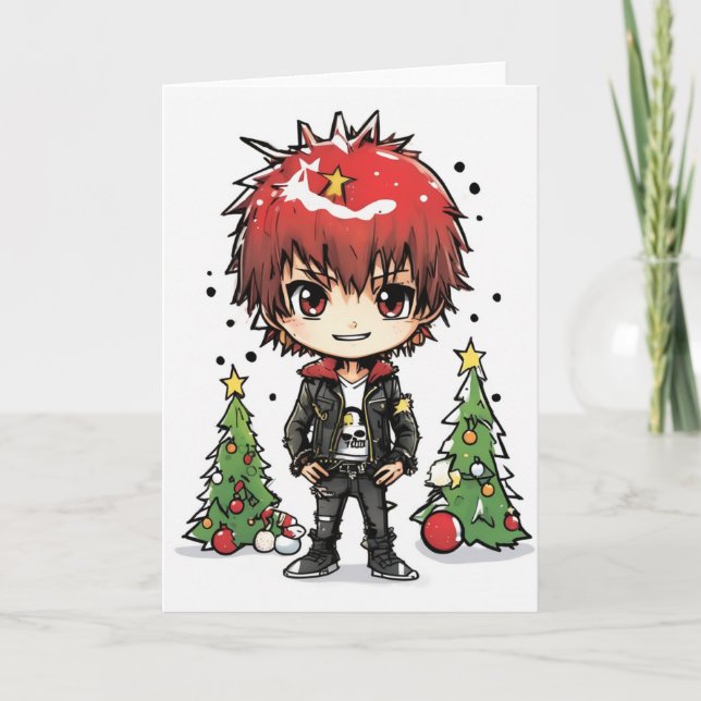 una tarjeta de Navidad de dibujos animados (Anverso)