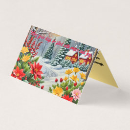 Una tarjeta de Navidad de jardín de flores vibrant