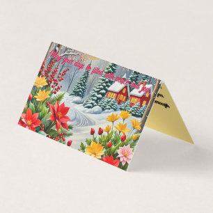 Una tarjeta de Navidad de jardín de flores vibrant