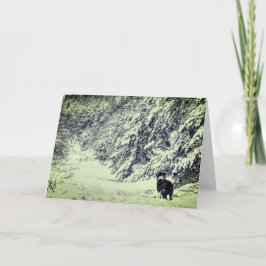 Una tarjeta de Navidad nevosa tradicional