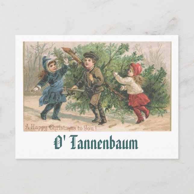 Una tarjeta de Navidad vintage - O' Tannenbaum (Anverso)