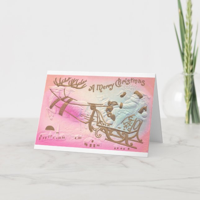 Una tarjeta de Navidades retro navideños (Anverso)