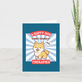Una tarjeta de perro de felpa feliz