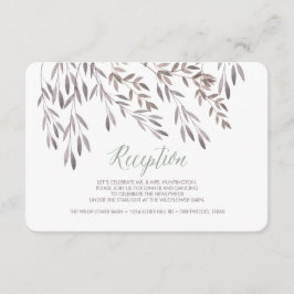 Una tarjeta de recepción de boda de flores silvest