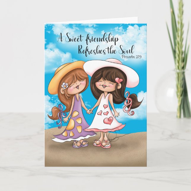 Una tarjeta de saludo de amistad dulce (Anverso)