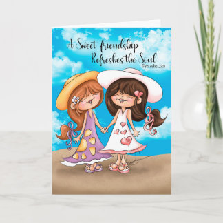 Una tarjeta de saludo de amistad dulce