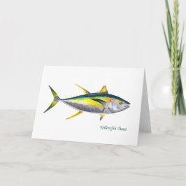 Una tarjeta de saludo de atún de yellowfin