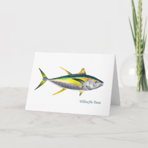 Una tarjeta de saludo de atún de yellowfin