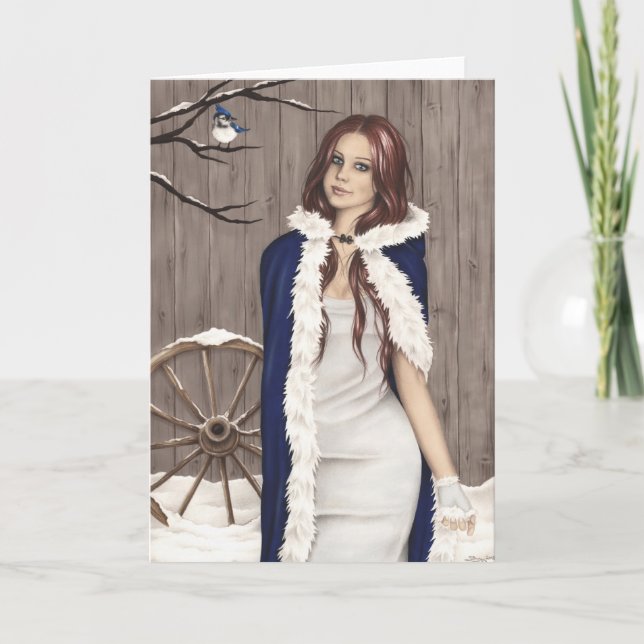 Una tarjeta de saludo de cuento de hadas de invier (Anverso)