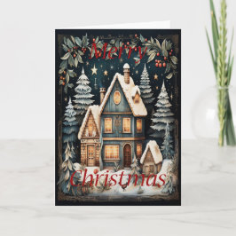 Una tarjeta de saludo de Navidades de Nieve en cas