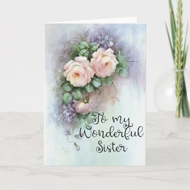 Una tarjeta de saludo para una hermana (Anverso)