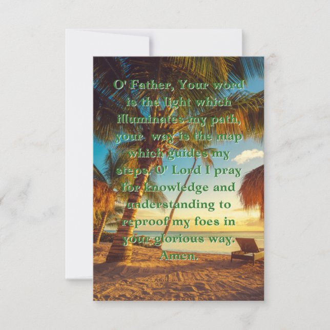 Una Tarjeta De Saludo Plana De Oración Por La Orie (Anverso)