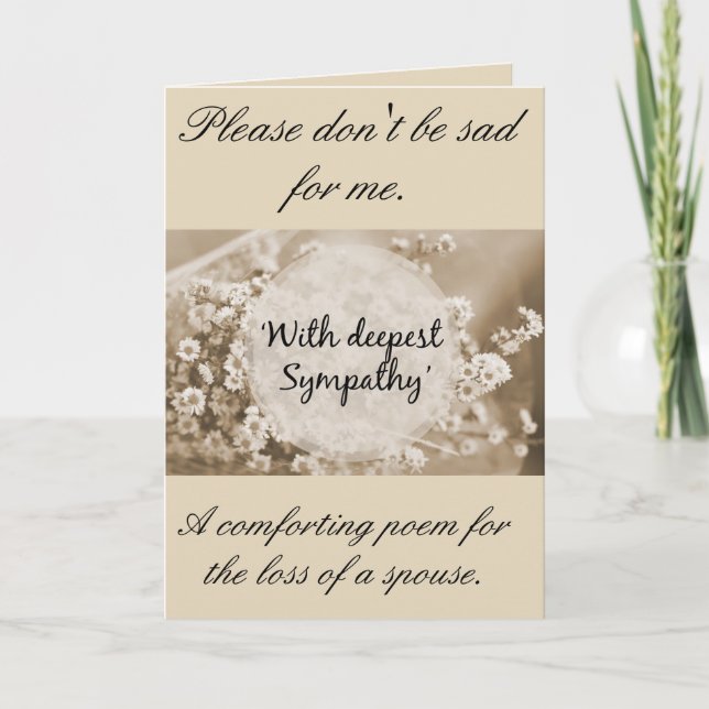 Una tarjeta de simpatía para una esposa afligida. (Anverso)