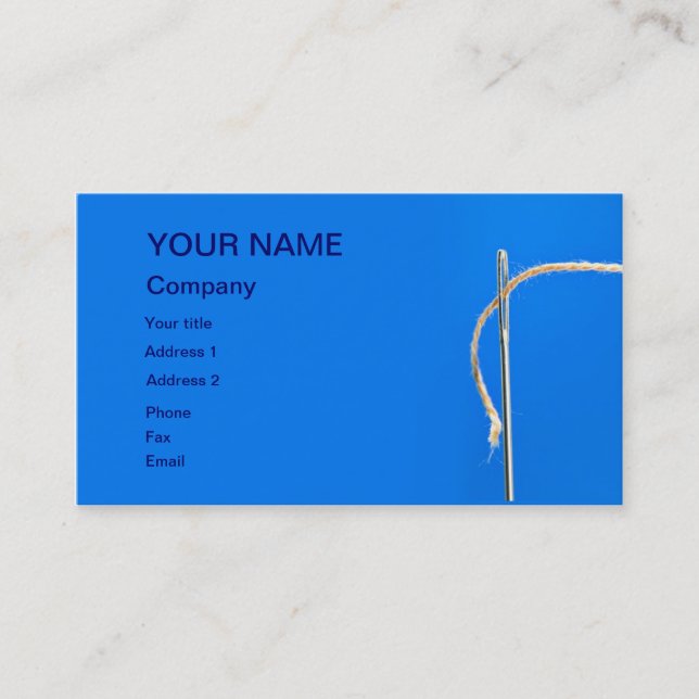 Una tarjeta de trabajador de la aguja con aguja e  (Anverso)