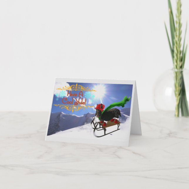Una tarjeta de vacaciones Cool Yule (Anverso)