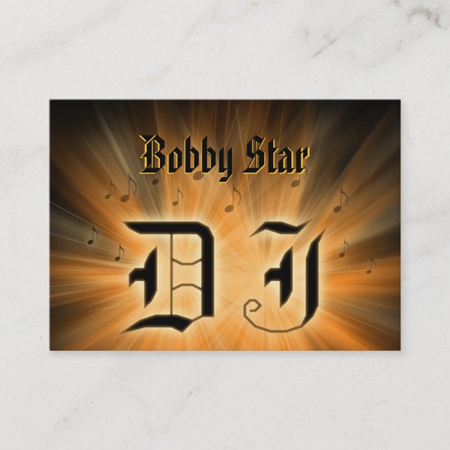 Una tarjeta de visita anaranjada del ligt del (Anverso)