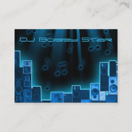 Una tarjeta de visita azul fresca del laser de DJ
