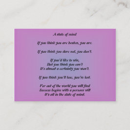 Una tarjeta de visita del estado de ánimo