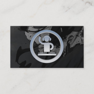 Una tarjeta de visita fresca del icono de DJ 3d de