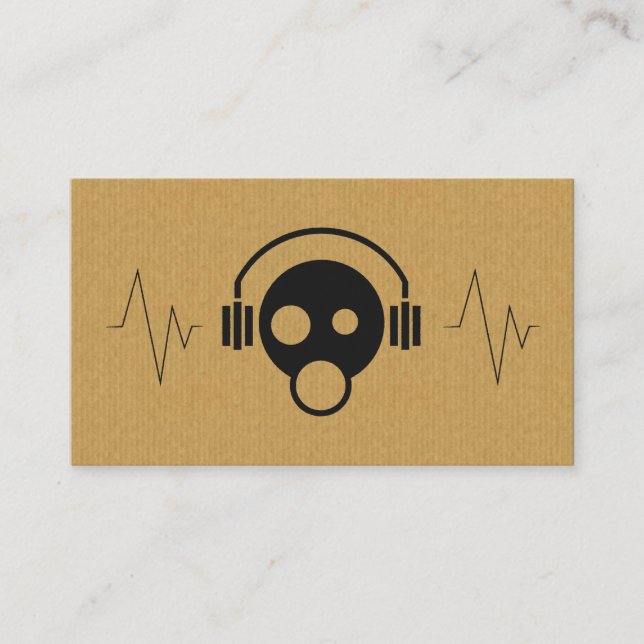 Una tarjeta de visita fresca del icono de DJ de la (Anverso)