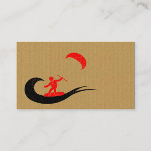 Una tarjeta de visita fresca del kitesurf de la