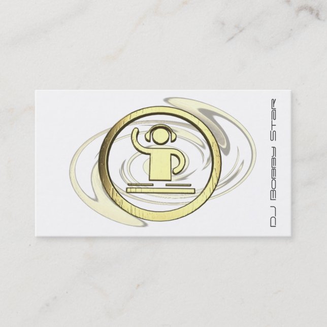 Una tarjeta de visita fresca del logotipo de 3D DJ (Anverso)