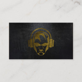 Una tarjeta de visita mate fresca de DJ del negro