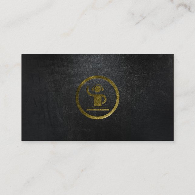 Una tarjeta de visita mate fresca de DJ del negro (Anverso)