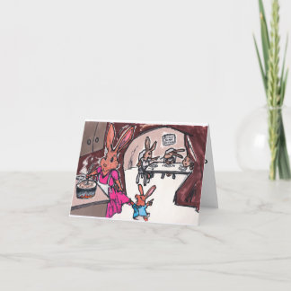 Una tarjeta del conejito para la mamá o las